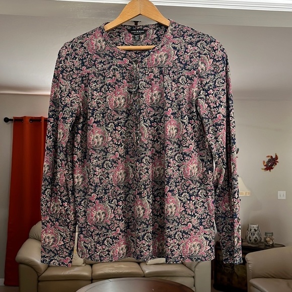 Lucky Brand Women’s Size XS Blouse Long Sleeve Paisley Pullover Top